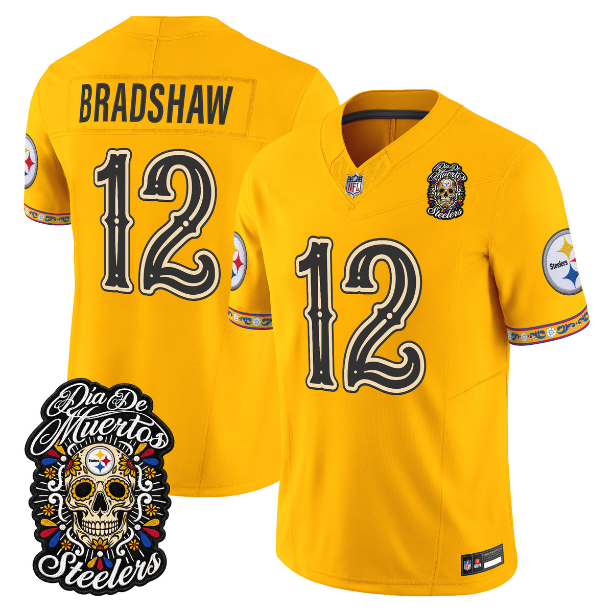  Pittsburgh Steelers Día de los Muertos Vapor Limited Jersey - Stitched