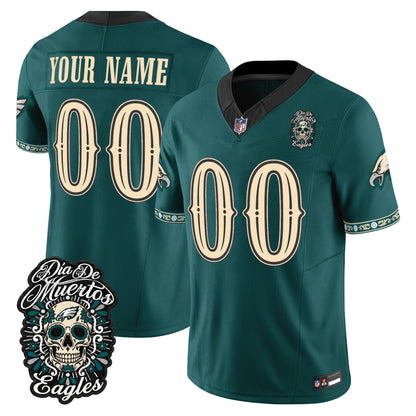 Philadelphia Eagles Día de los Muertos Vapor Limited Custom Jersey - Stitched