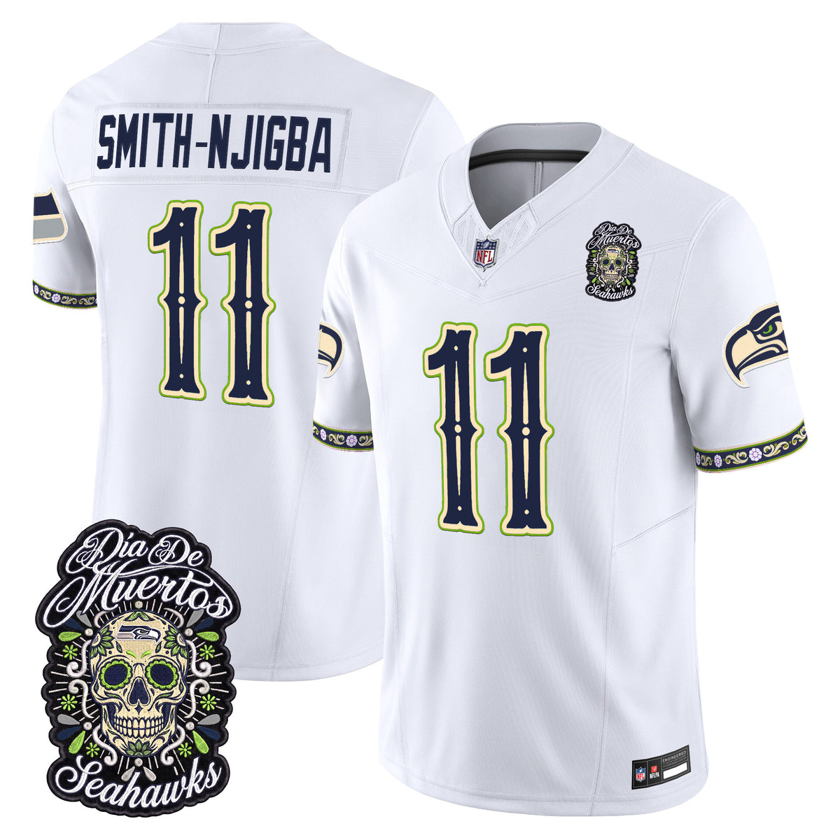  Seattle Seahawks Día de los Muertos Vapor Limited Jersey - Stitched
