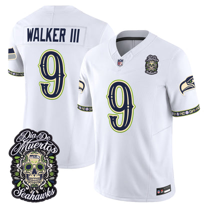  Seattle Seahawks Día de los Muertos Vapor Limited Jersey - Stitched
