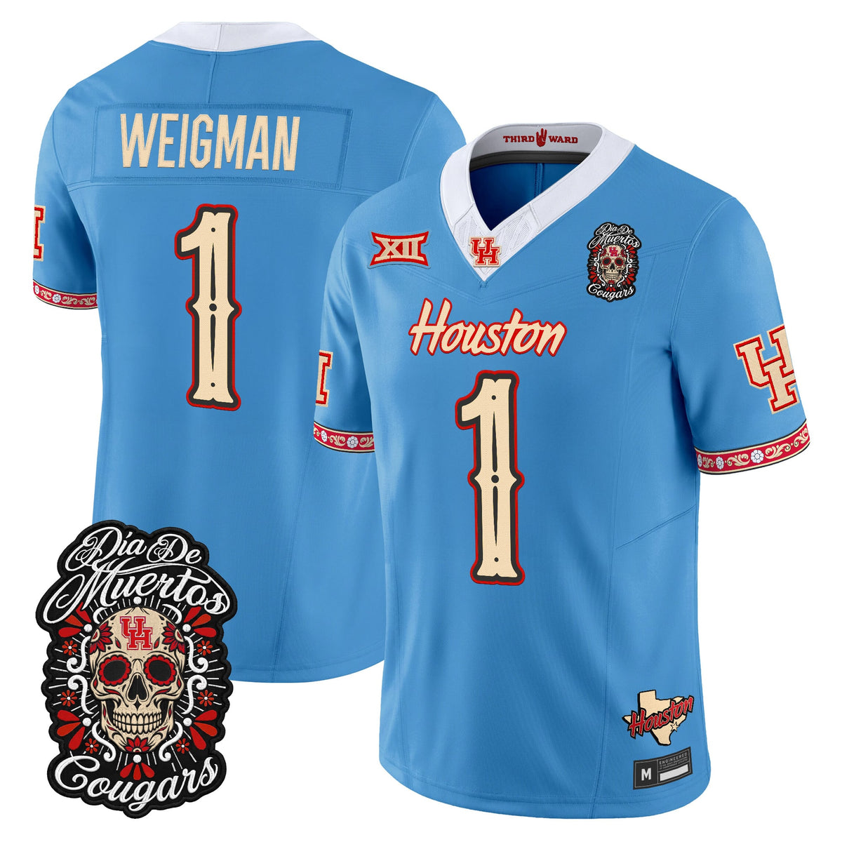 Men's Houston Cougars Día de los Muertos Vapor Limited Jersey - All Stitched