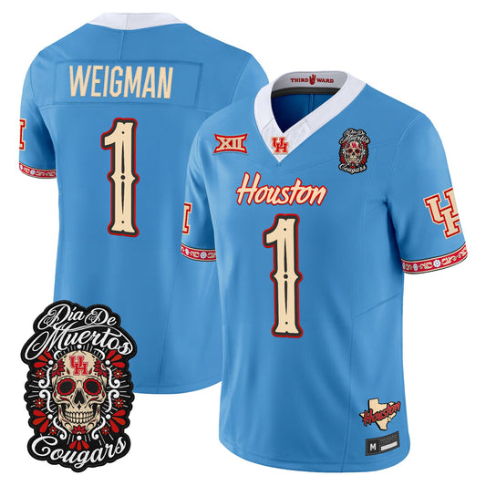 Men's Houston Cougars Día de los Muertos Vapor Limited Jersey - All Stitched