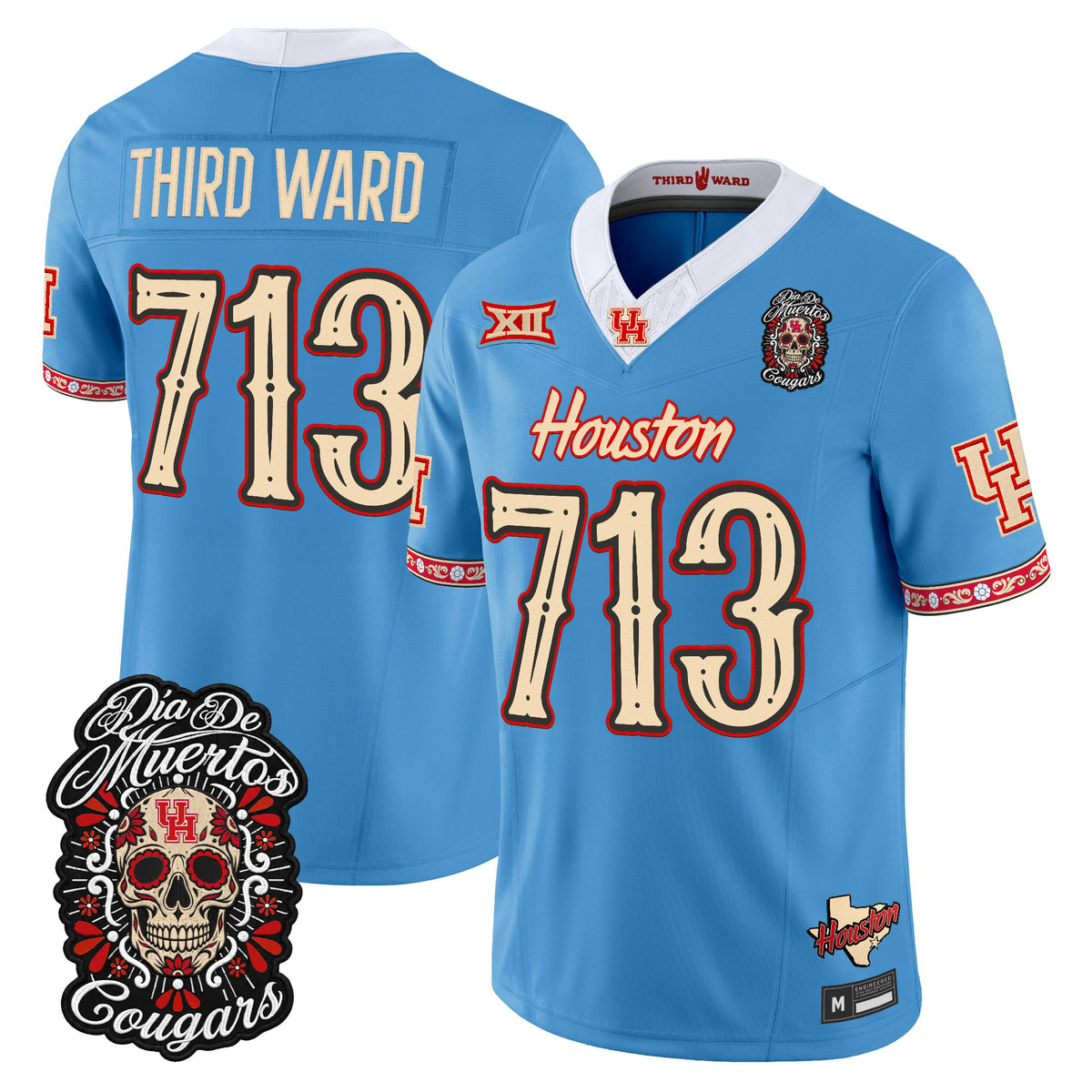 Men's Houston Cougars Día de los Muertos Vapor Limited Jersey - All Stitched