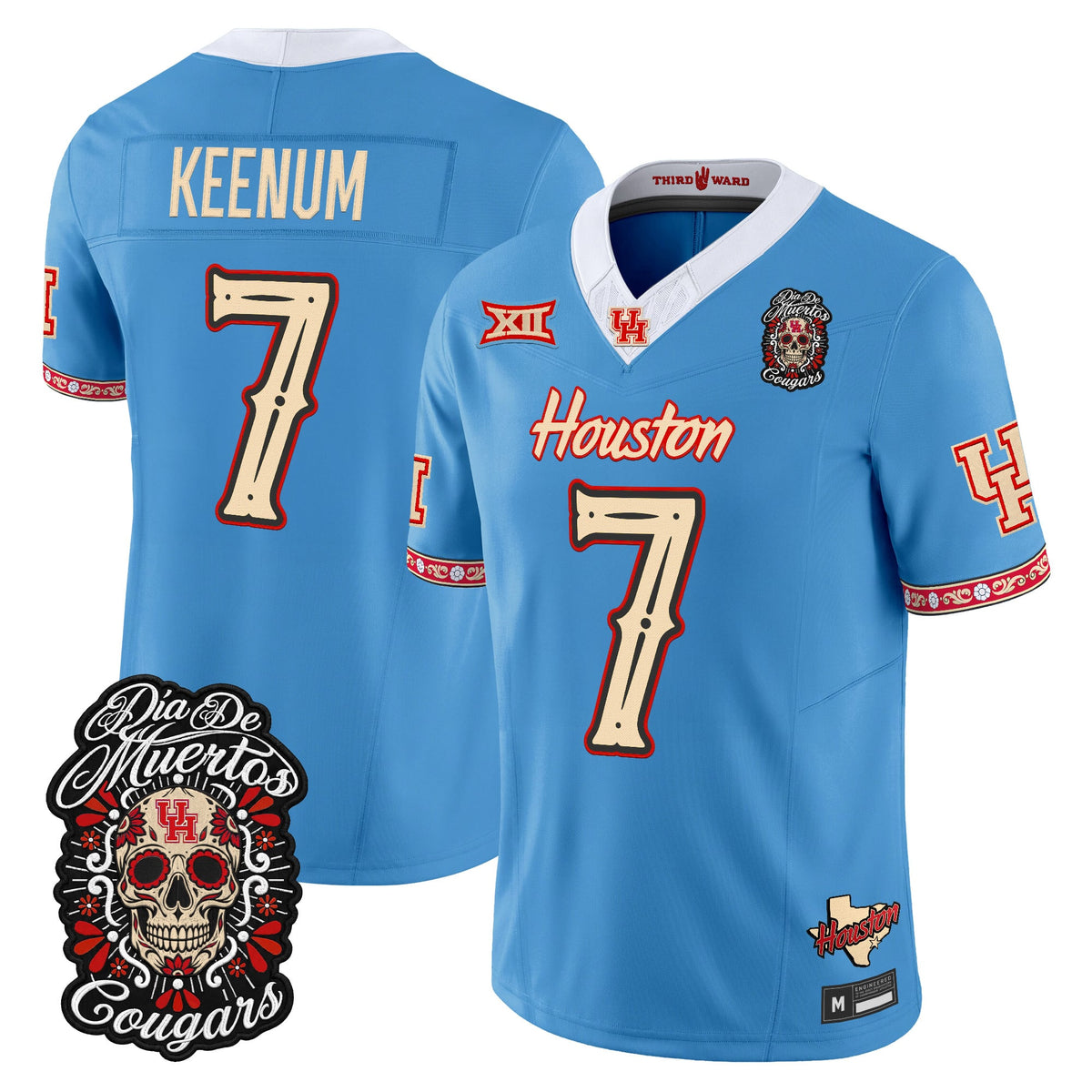 Men's Houston Cougars Día de los Muertos Vapor Limited Jersey - All Stitched