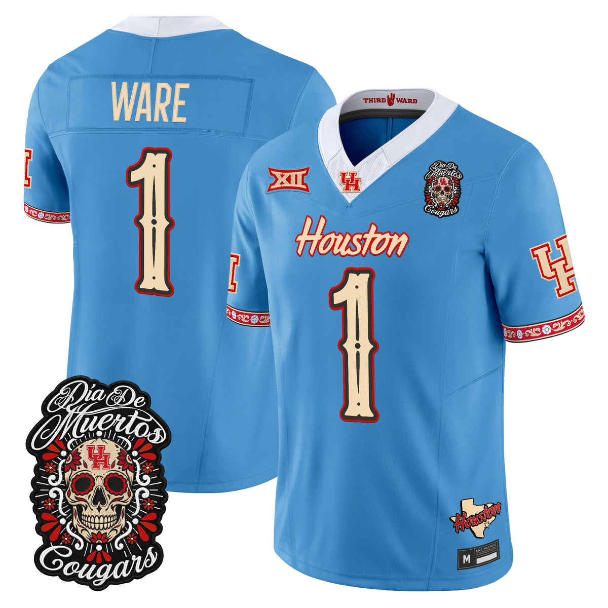 Men's Houston Cougars Día de los Muertos Vapor Limited Jersey - All Stitched