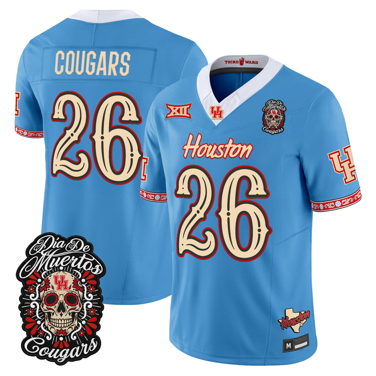 Men's Houston Cougars Día de los Muertos Vapor Limited Jersey - All Stitched