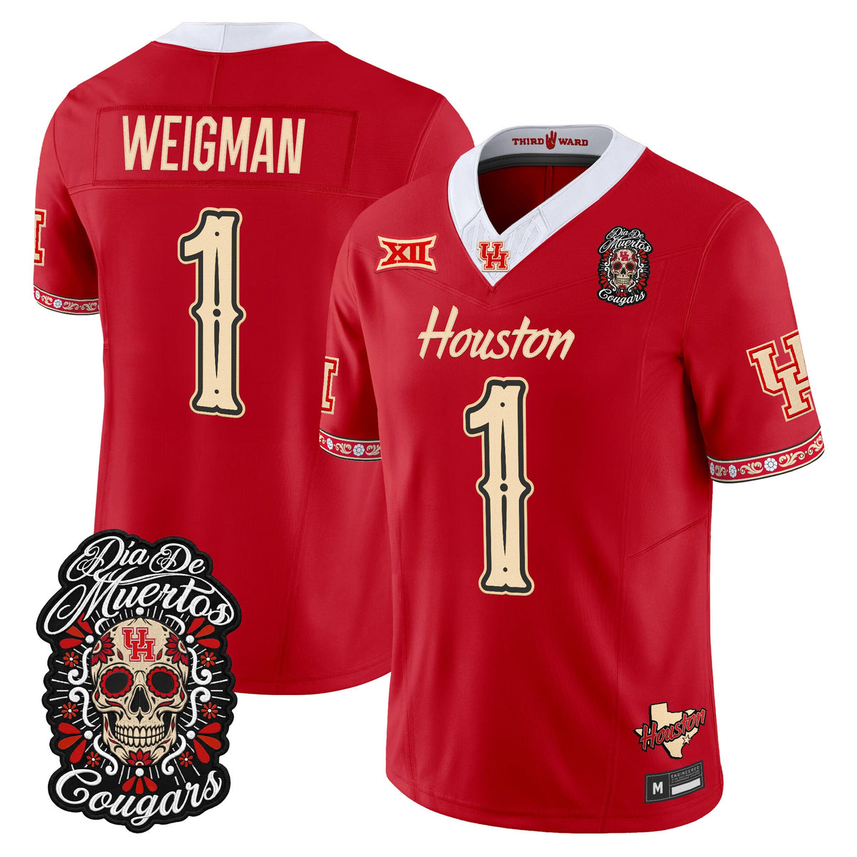 Men's Houston Cougars Día de los Muertos Vapor Limited Jersey - All Stitched