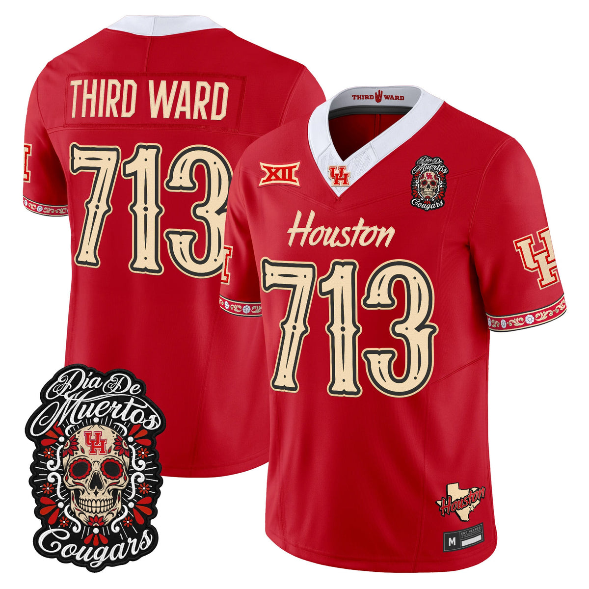 Men's Houston Cougars Día de los Muertos Vapor Limited Jersey - All Stitched