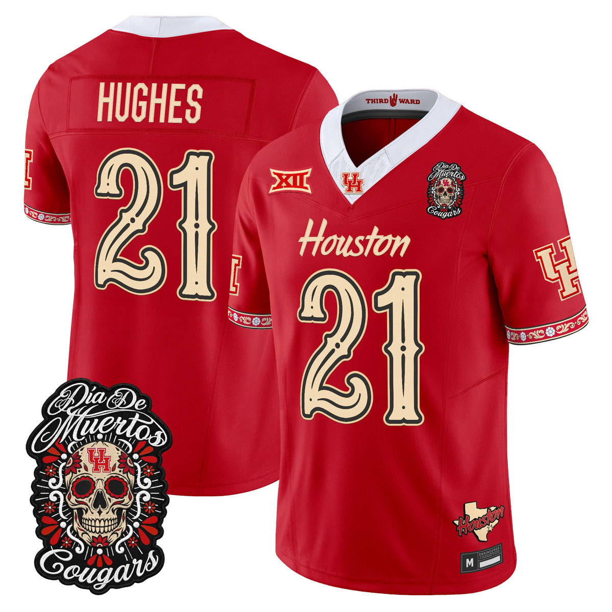 Men's Houston Cougars Día de los Muertos Vapor Limited Jersey - All Stitched