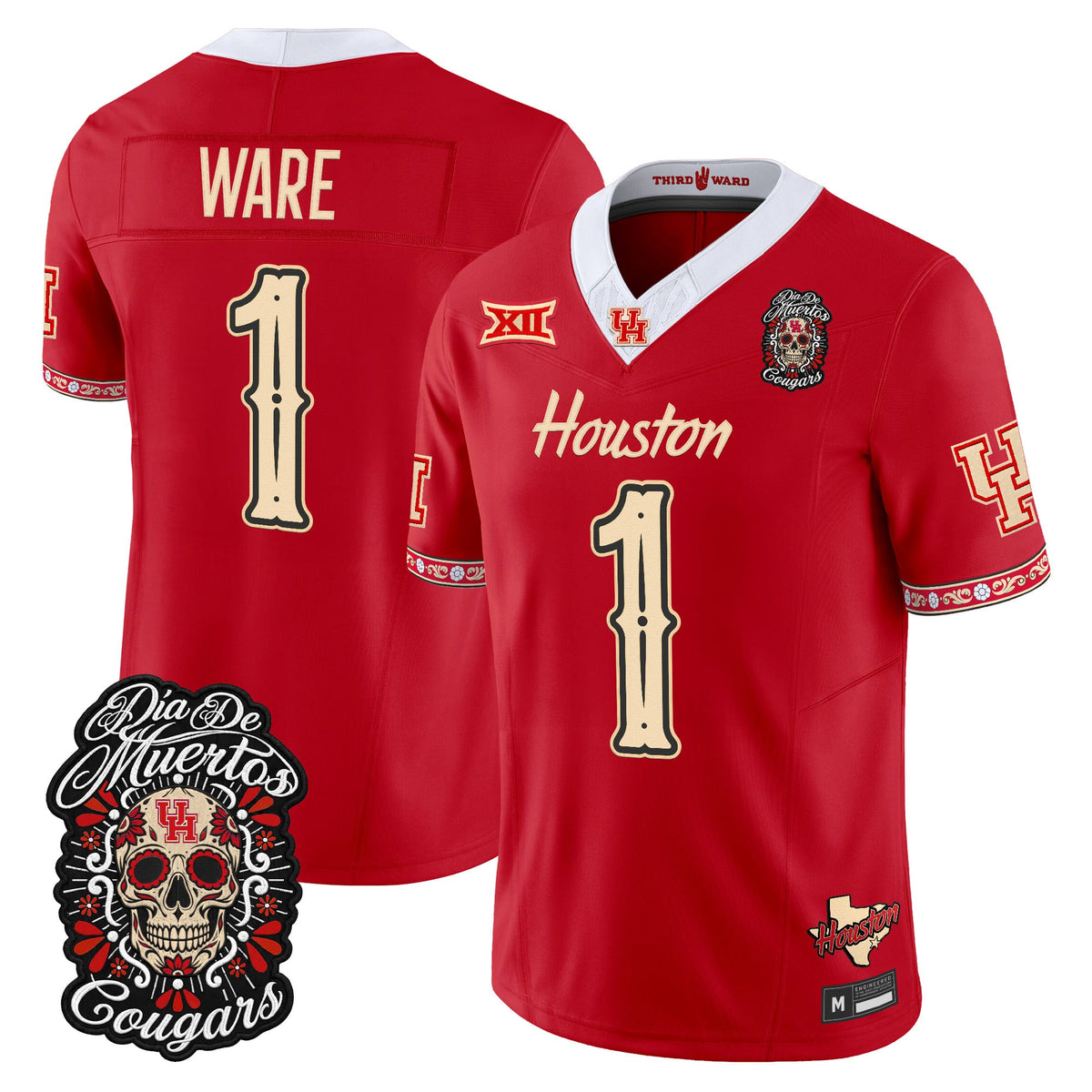 Men's Houston Cougars Día de los Muertos Vapor Limited Jersey - All Stitched