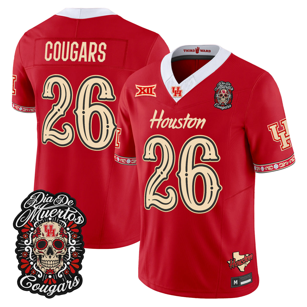  Houston Cougars Día de los Muertos Vapor Limited Jersey - Stitched