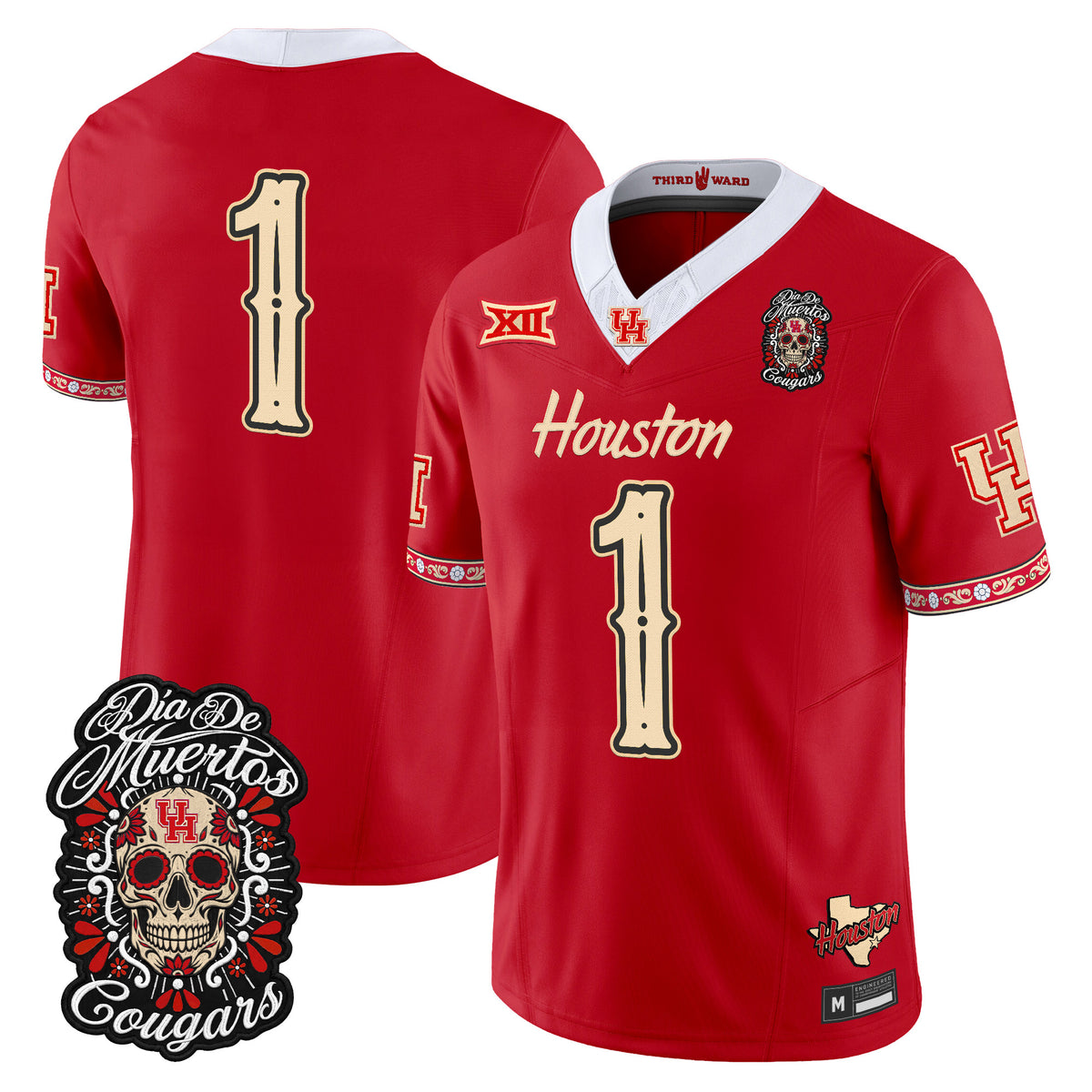  Houston Cougars Día de los Muertos Vapor Limited Jersey - Stitched