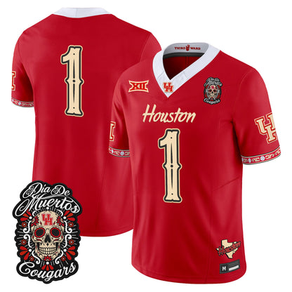Men's Houston Cougars Día de los Muertos Vapor Limited Jersey - All Stitched