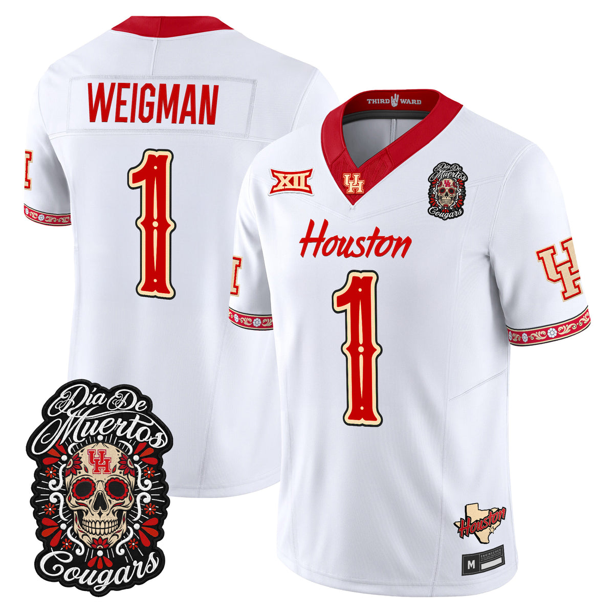  Houston Cougars Día de los Muertos Vapor Limited Jersey - Stitched