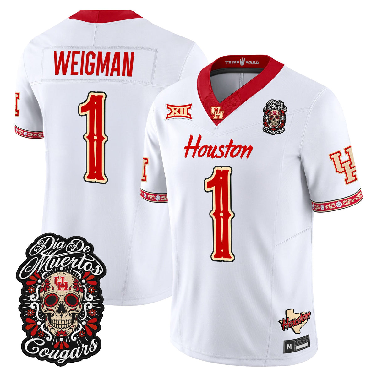 Men's Houston Cougars Día de los Muertos Vapor Limited Jersey - All Stitched