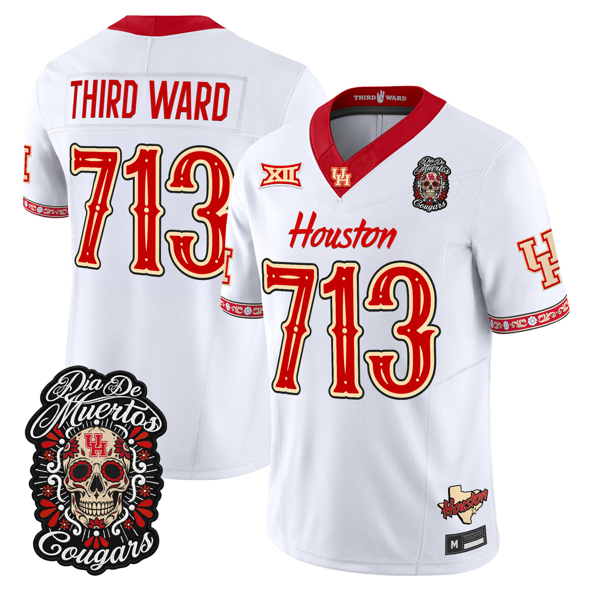  Houston Cougars Día de los Muertos Vapor Limited Jersey - Stitched