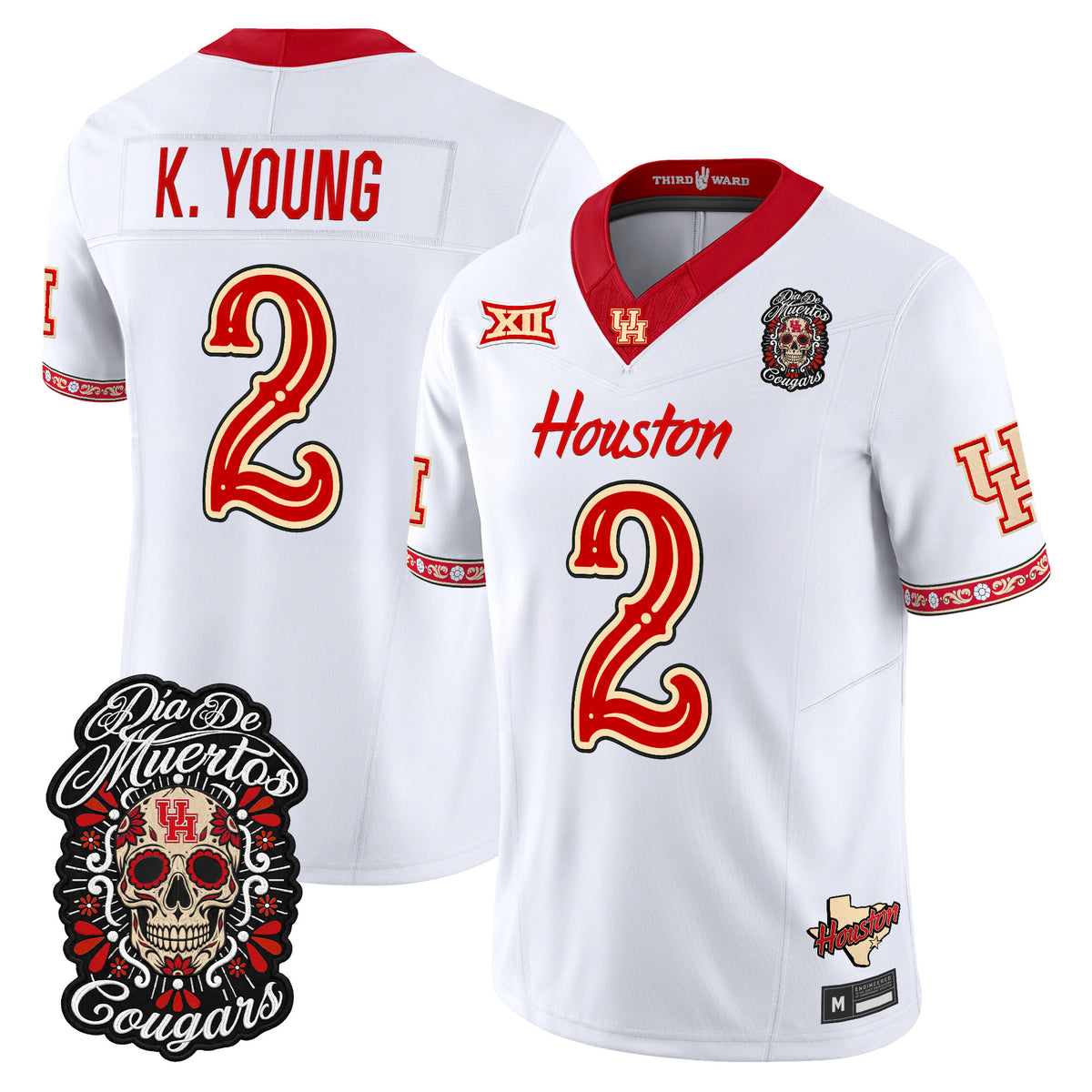  Houston Cougars Día de los Muertos Vapor Limited Jersey - Stitched