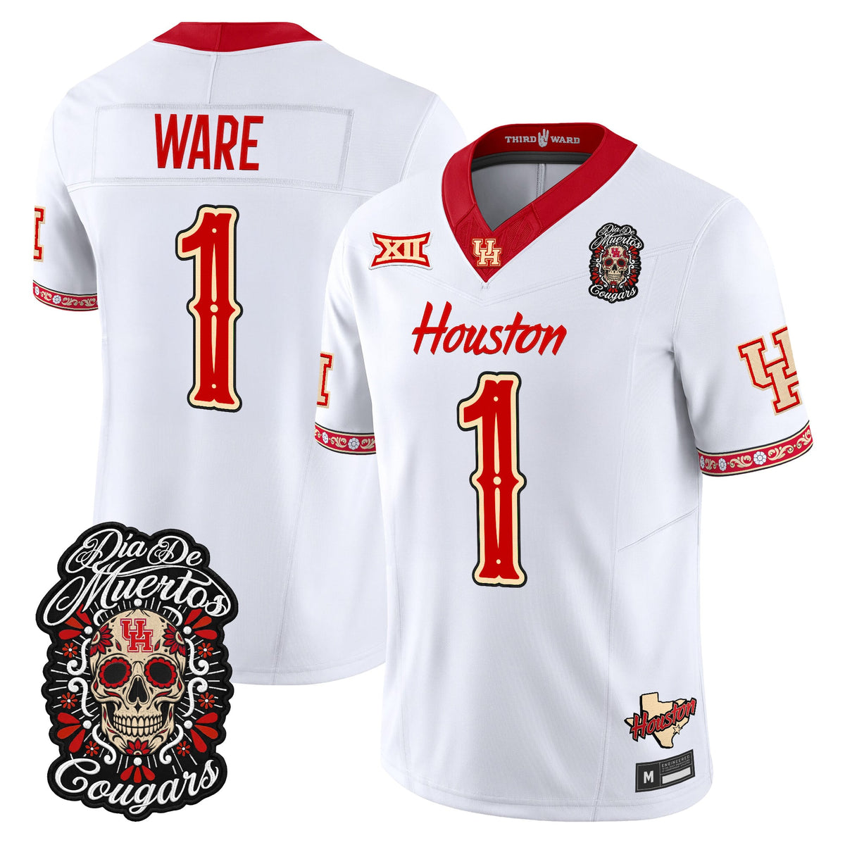 Men's Houston Cougars Día de los Muertos Vapor Limited Jersey - All Stitched
