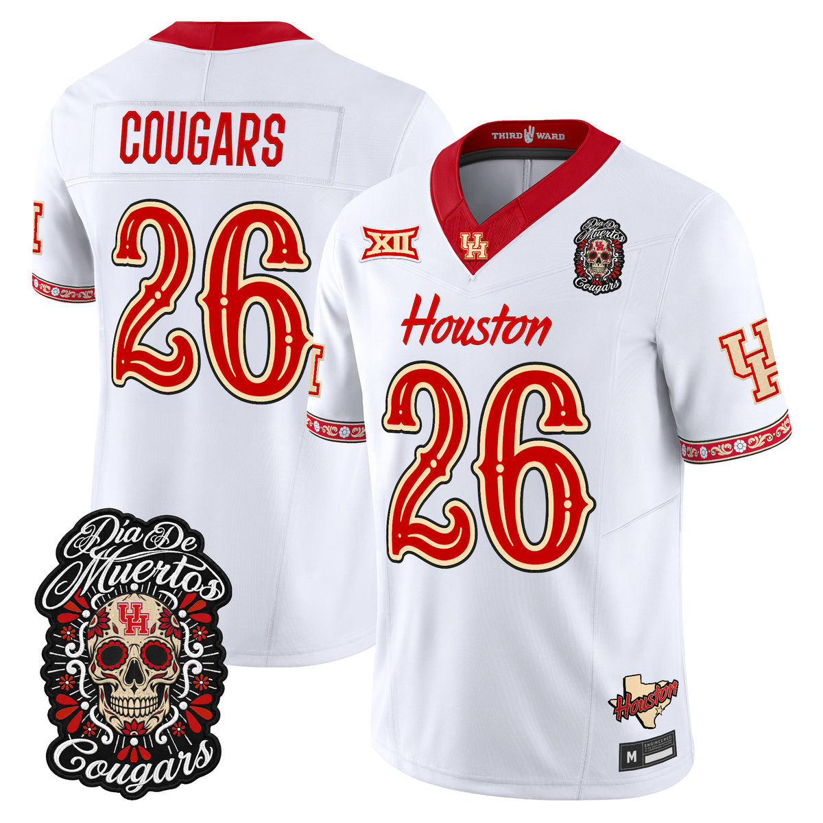  Houston Cougars Día de los Muertos Vapor Limited Jersey - Stitched