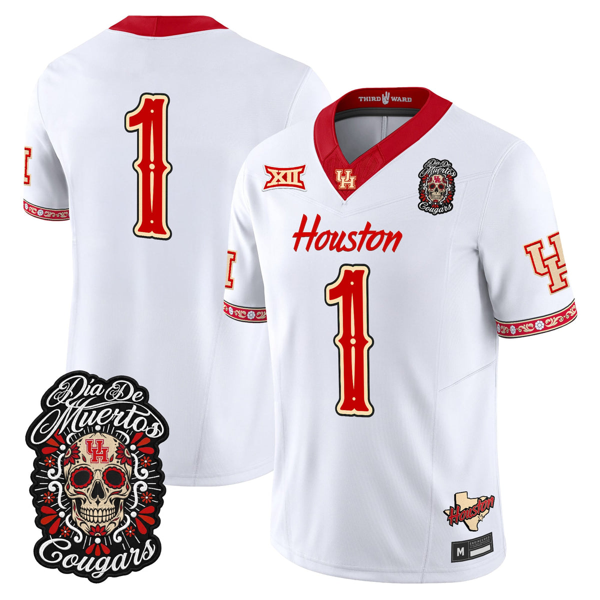 Men's Houston Cougars Día de los Muertos Vapor Limited Jersey - All Stitched