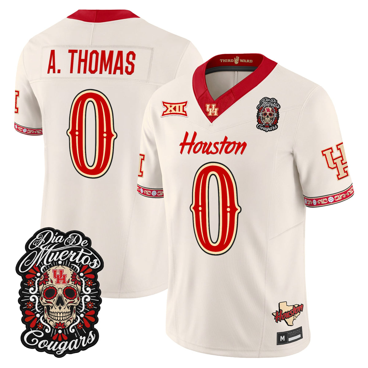 Men's Houston Cougars Día de los Muertos Vapor Limited Jersey - All Stitched