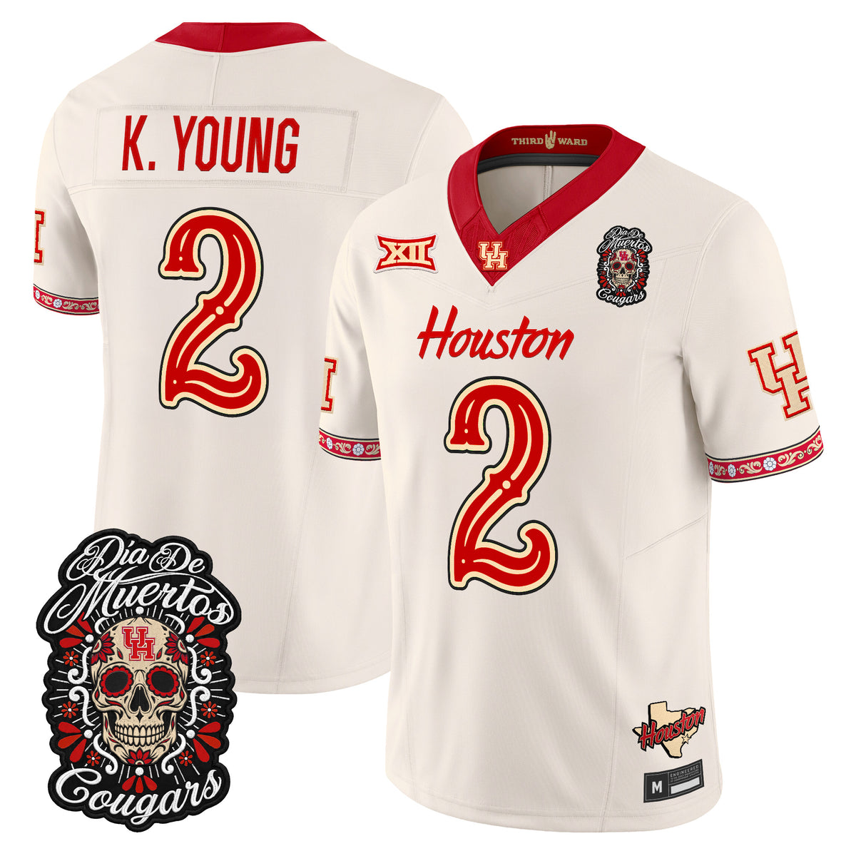  Houston Cougars Día de los Muertos Vapor Limited Jersey - Stitched