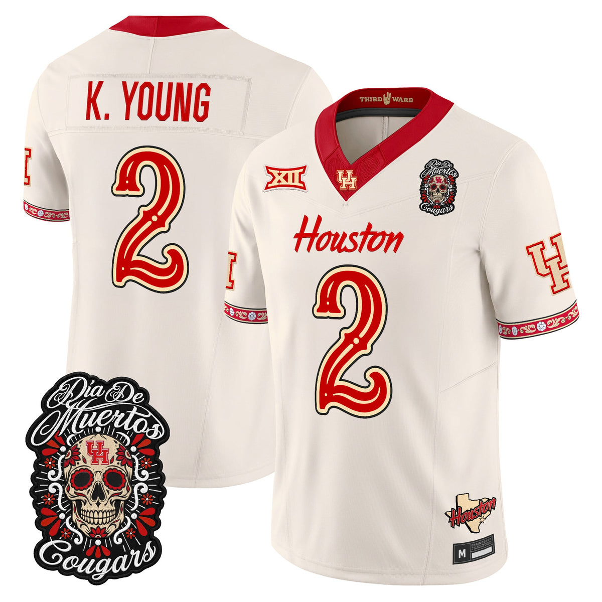 Men's Houston Cougars Día de los Muertos Vapor Limited Jersey - All Stitched