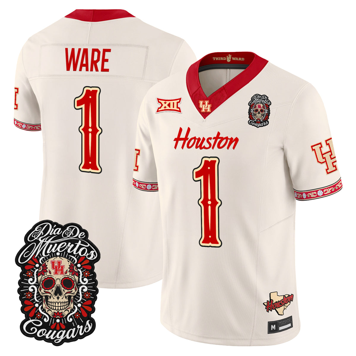  Houston Cougars Día de los Muertos Vapor Limited Jersey - Stitched