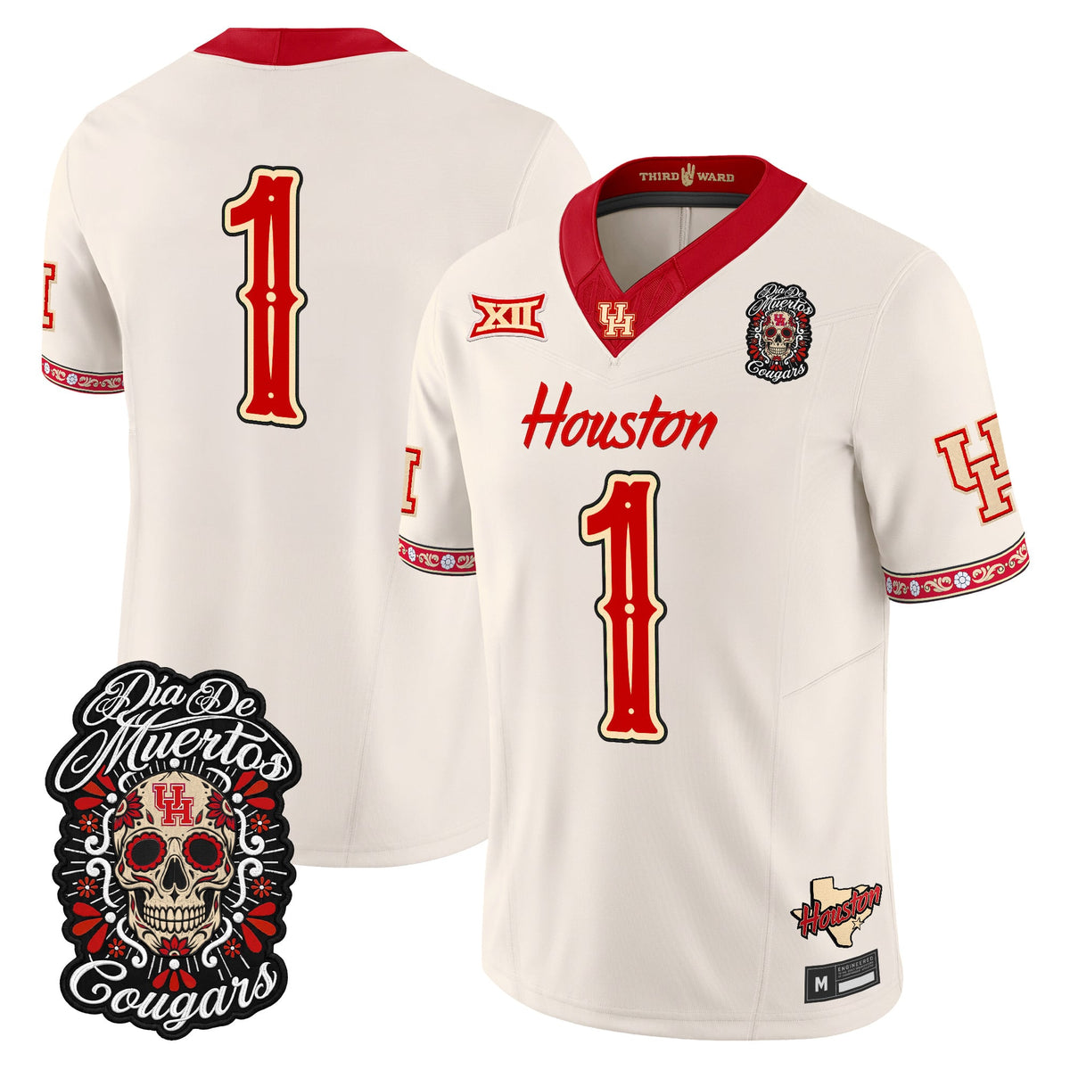 Men's Houston Cougars Día de los Muertos Vapor Limited Jersey - All Stitched