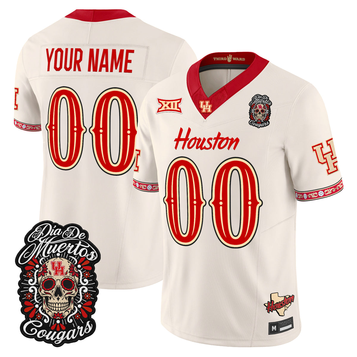 Houston Cougars Día de los Muertos Vapor Limited Custom Jersey - Stitched