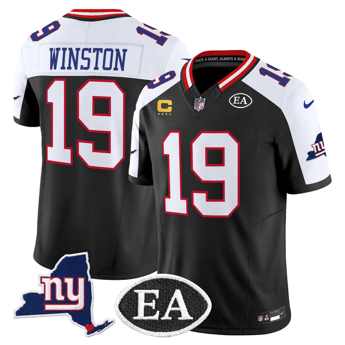 Men's New York Giants Ernie Accorsi Memorial & State Patch Vapor Limited Jersey - All Stitched