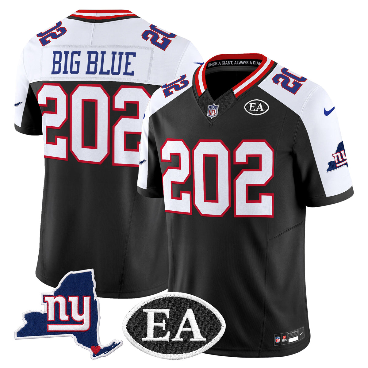 Men's New York Giants Ernie Accorsi Memorial & State Patch Vapor Limited Jersey - All Stitched