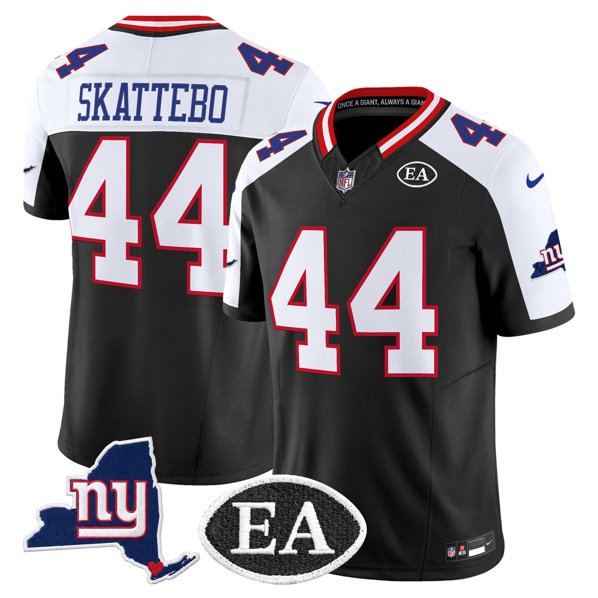 Men's New York Giants Ernie Accorsi Memorial & State Patch Vapor Limited Jersey - All Stitched