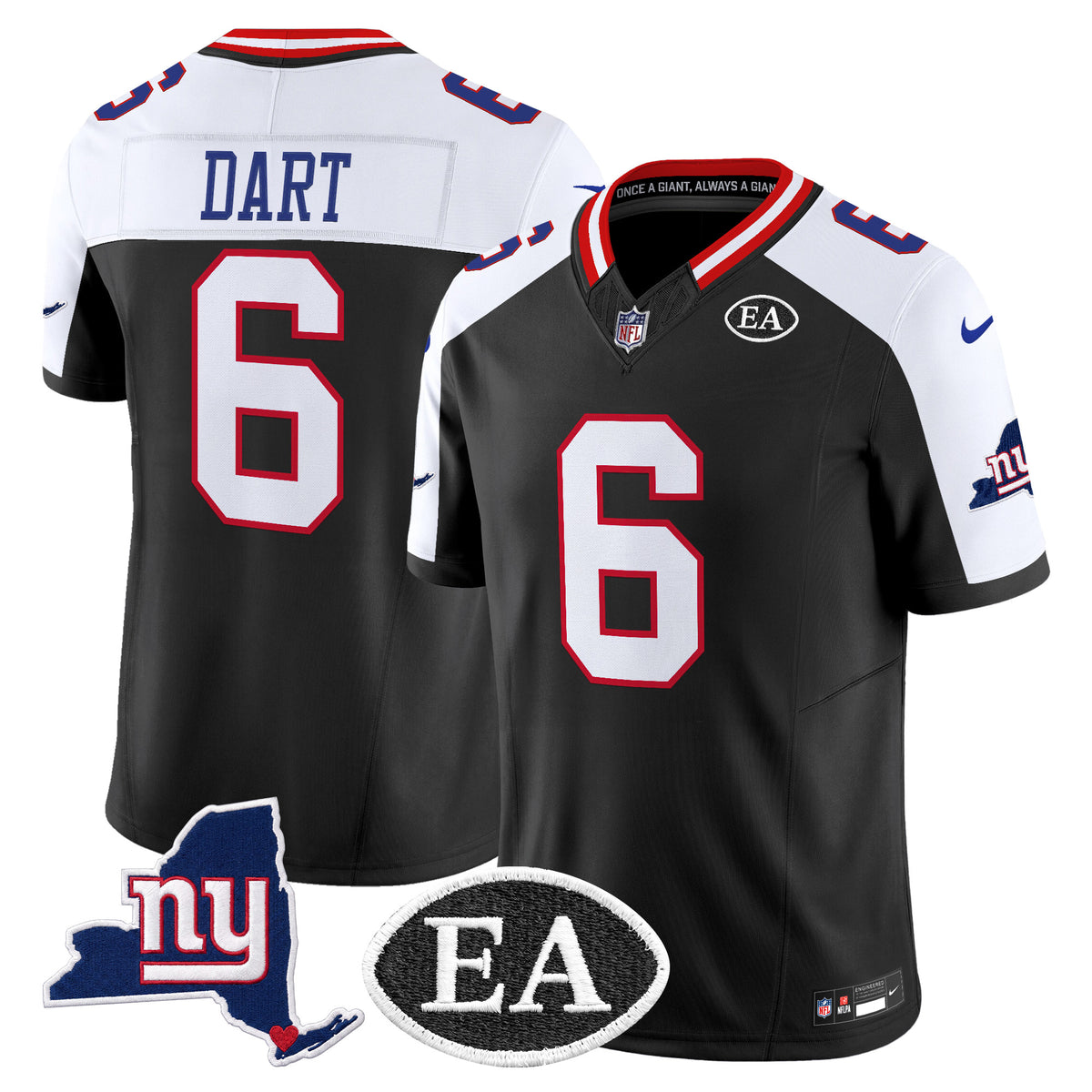 Men's New York Giants Ernie Accorsi Memorial & State Patch Vapor Limited Jersey - All Stitched