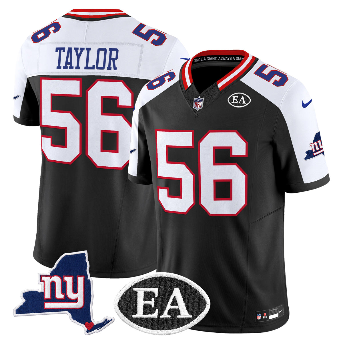 Men's New York Giants Ernie Accorsi Memorial & State Patch Vapor Limited Jersey - All Stitched
