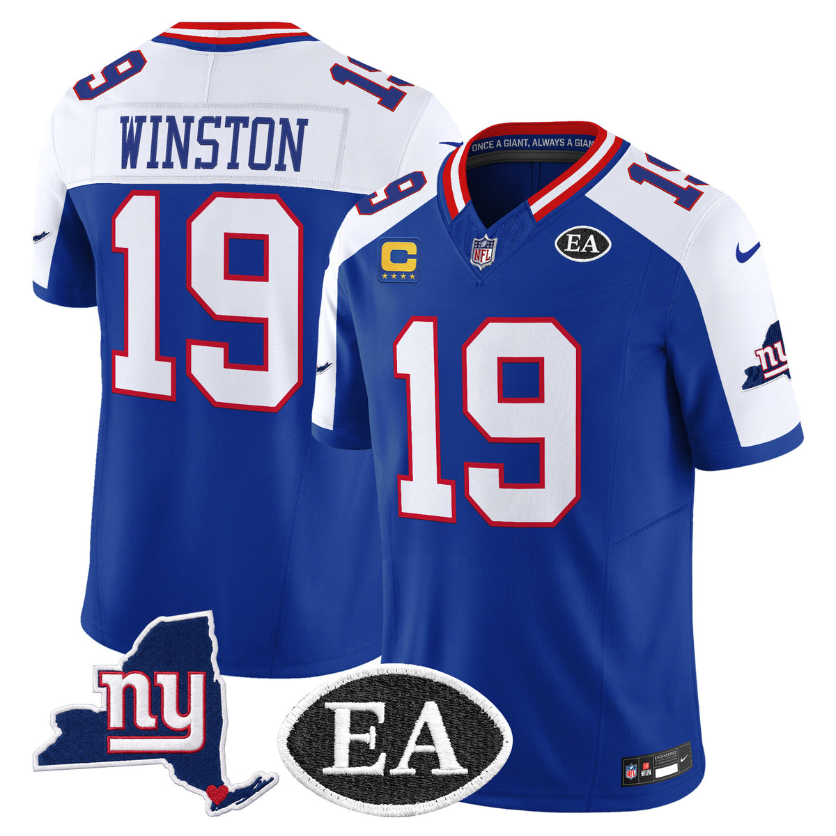Men's New York Giants Ernie Accorsi Memorial & State Patch Vapor Limited Jersey - All Stitched