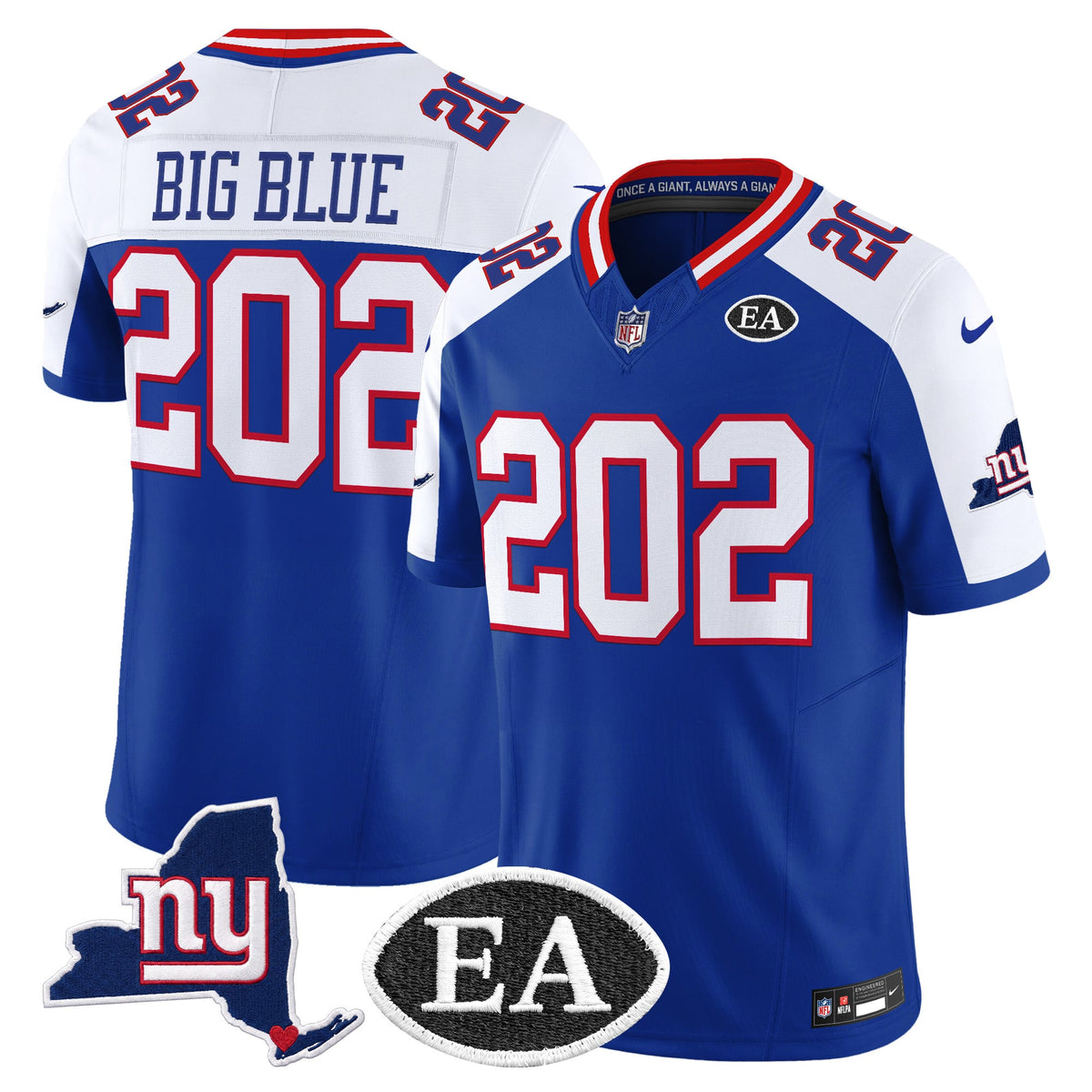 Men's New York Giants Ernie Accorsi Memorial & State Patch Vapor Limited Jersey - All Stitched