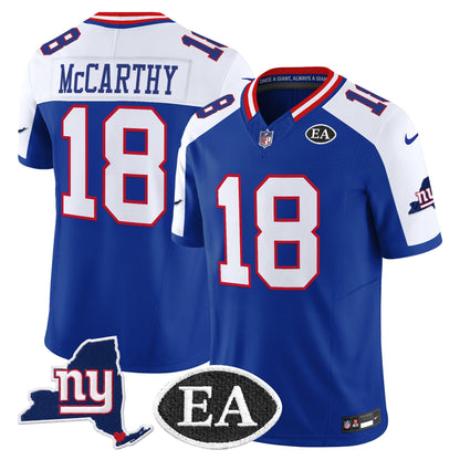Men's New York Giants Ernie Accorsi Memorial & State Patch Vapor Limited Jersey - All Stitched
