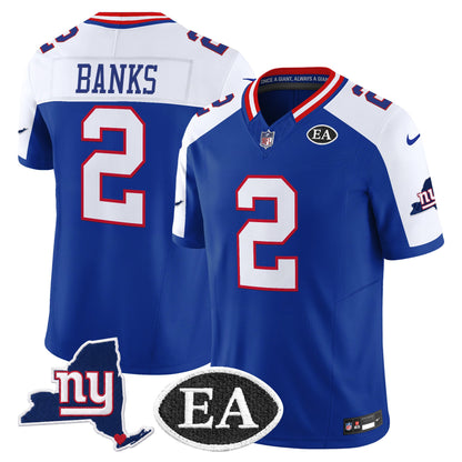 Men's New York Giants Ernie Accorsi Memorial & State Patch Vapor Limited Jersey - All Stitched
