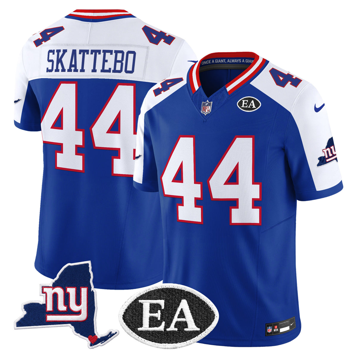 Men's New York Giants Ernie Accorsi Memorial & State Patch Vapor Limited Jersey - All Stitched