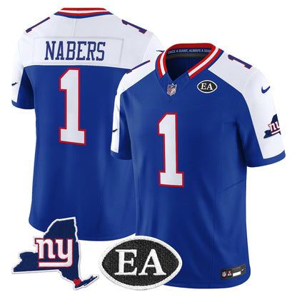 Men's New York Giants Ernie Accorsi Memorial & State Patch Vapor Limited Jersey - All Stitched