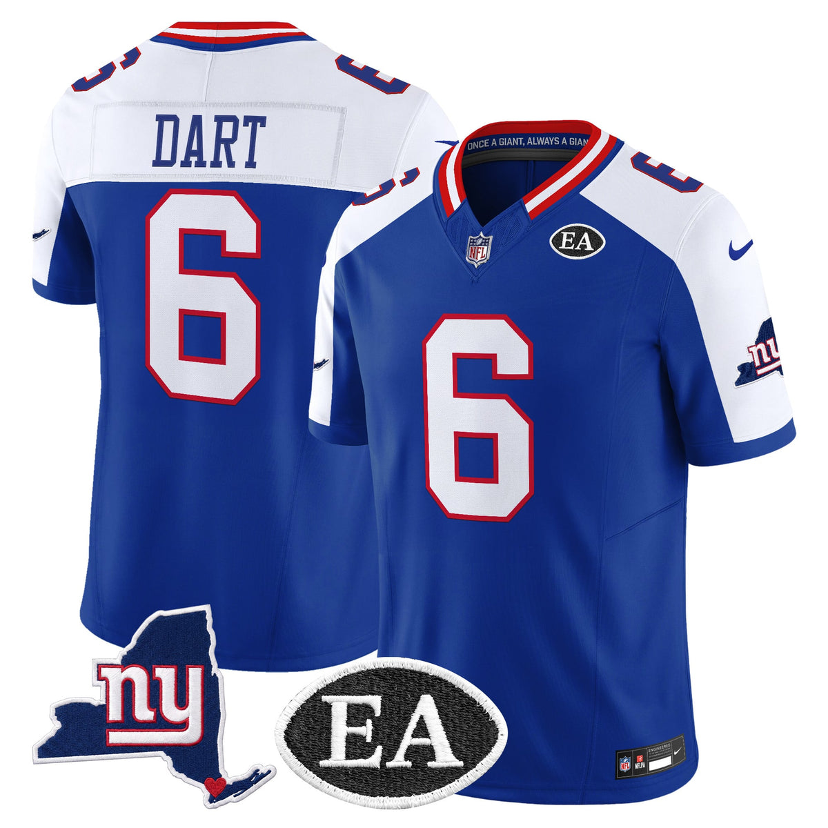 Men's New York Giants Ernie Accorsi Memorial & State Patch Vapor Limited Jersey - All Stitched
