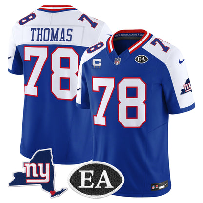 Men's New York Giants Ernie Accorsi Memorial & State Patch Vapor Limited Jersey - All Stitched