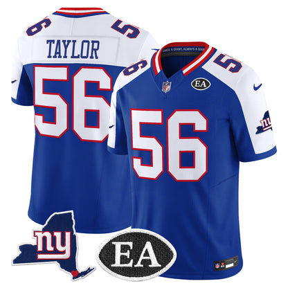 Men's New York Giants Ernie Accorsi Memorial & State Patch Vapor Limited Jersey - All Stitched