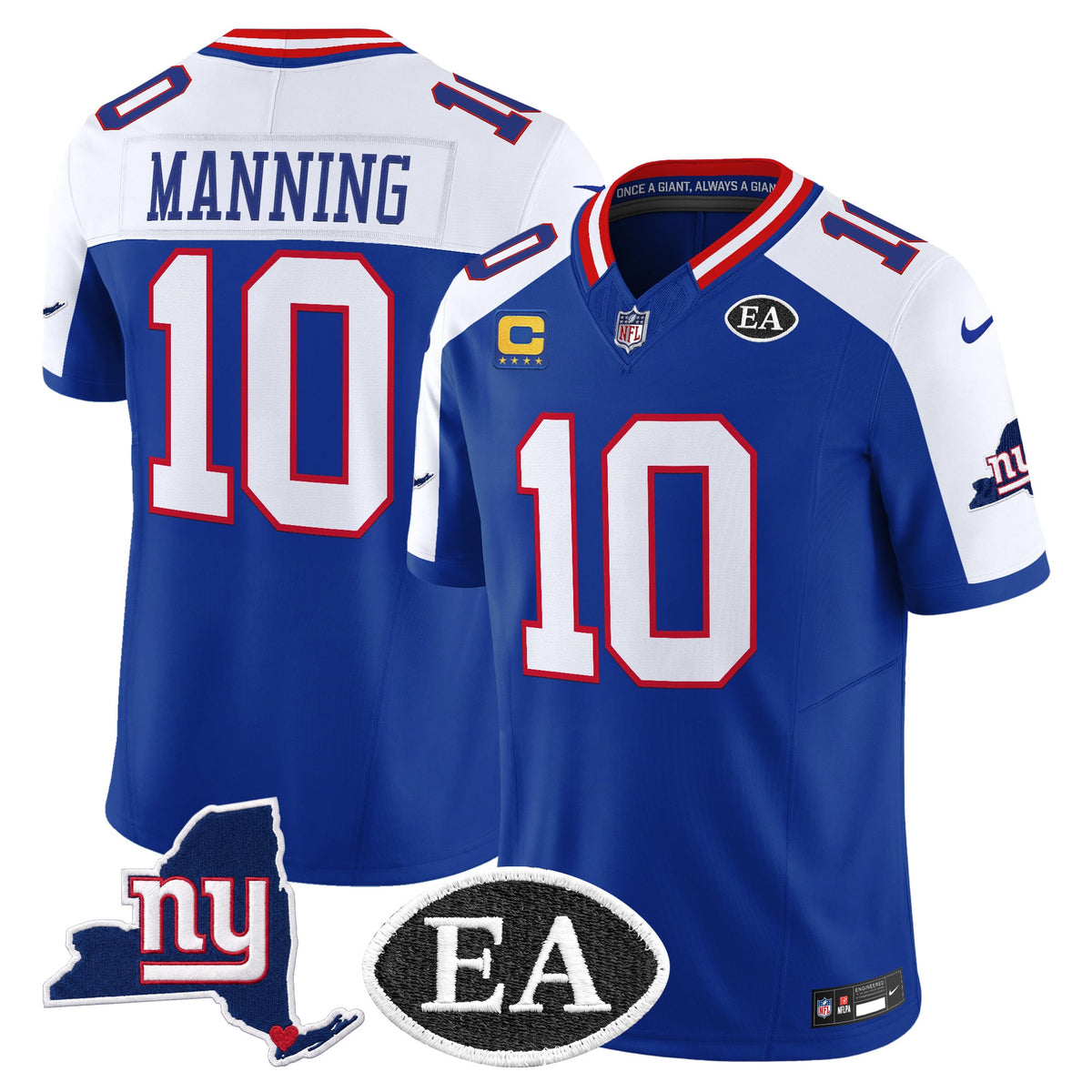 Men's New York Giants Ernie Accorsi Memorial & State Patch Vapor Limited Jersey - All Stitched