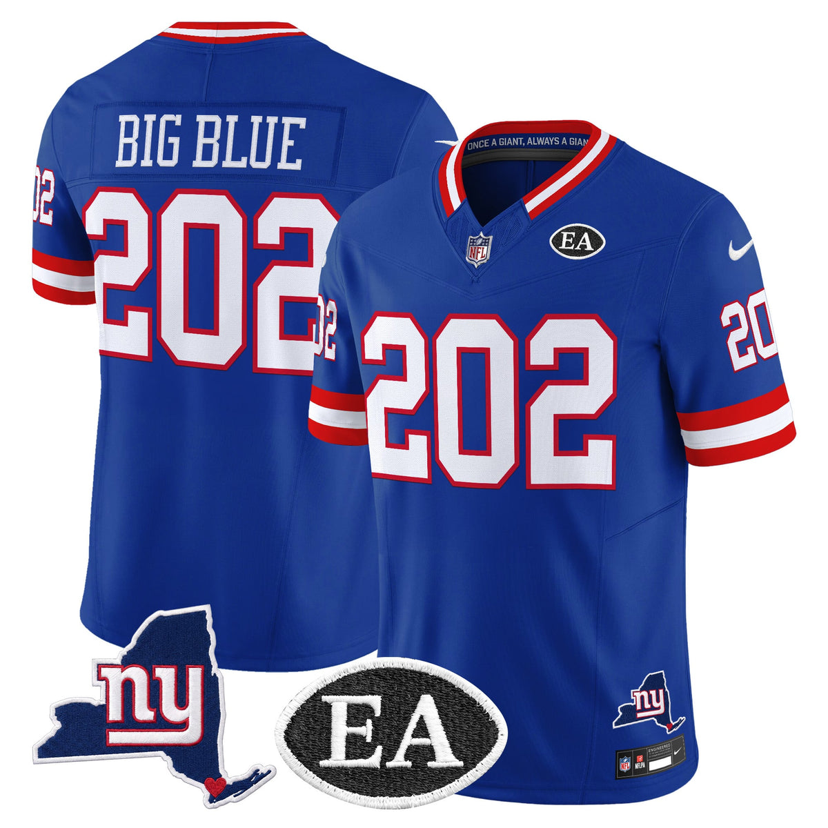 Men's New York Giants Ernie Accorsi Memorial & State Patch Vapor Limited Jersey - All Stitched