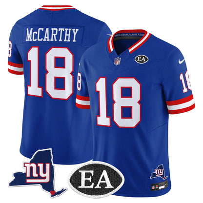 Men's New York Giants Ernie Accorsi Memorial & State Patch Vapor Limited Jersey - All Stitched