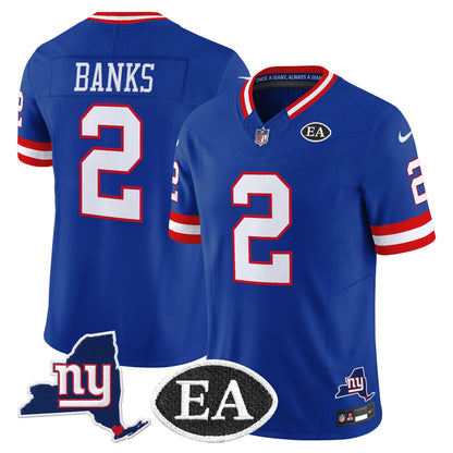 Men's New York Giants Ernie Accorsi Memorial & State Patch Vapor Limited Jersey - All Stitched