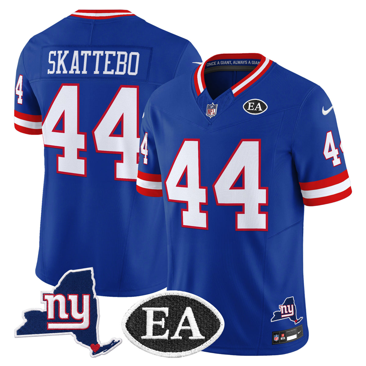 Men's New York Giants Ernie Accorsi Memorial & State Patch Vapor Limited Jersey - All Stitched