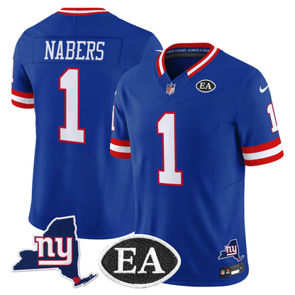 Men's New York Giants Ernie Accorsi Memorial & State Patch Vapor Limited Jersey - All Stitched